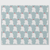 Kerst Polar Beren in Sneeuwvlokken Wrapping Papier (Vlak)
