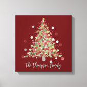 Kerst Polka Dot Boom Vakantie Canvas Afdruk (Voorkant)