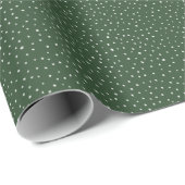 Kerst polka dot crème op bos groen cadeaupapier (Rol Hoek)