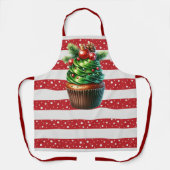 Kerst Polka Dots en Cupcake Schort (Voorkant)