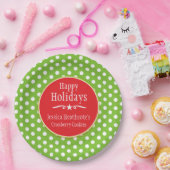 Kerst polka naam cookie uitwisseling papier bord (Feest)