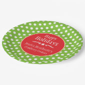 Kerst polka naam cookie uitwisseling papier bord (Gekanteld)