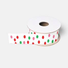 Kerst Polka Stippen Grosgrain Lint