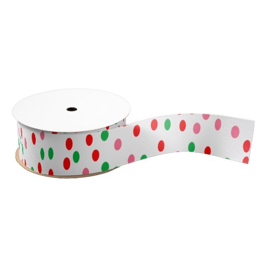 Kerst Polka Stippen Grosgrain Lint (Spoel)