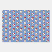 Kerst Pom Wrapping Papier Flat Sheet Set van 3 Inpakpapier Vel (Voorkant 2)
