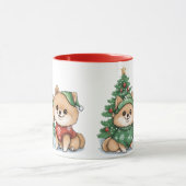 Kerst Pomeranian Honden Mok (Midden)