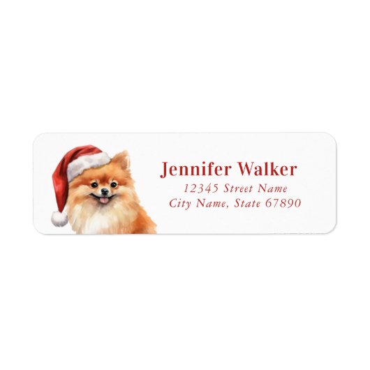 Kerst Pommeren retouradres etiketten (Voorkant)
