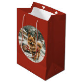 Kerst Pommerse rendierhond Medium Cadeauzakje (Voorkant Gekanteld)
