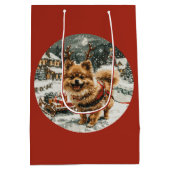 Kerst Pommerse rendierhond Medium Cadeauzakje (Achterkant)