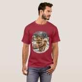 Kerst Pommerse rendierhond T-shirt (Voorkant volledig)