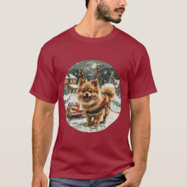 Kerst Pommerse rendierhond T-shirt