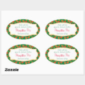 Kerst pompoen taart paisley groen label sticker (Vel)