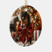 Kerst Pony gepersonaliseerd Keramisch Ornament (Rechts)