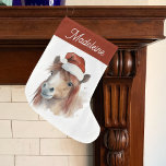 Kerst Pony Leuke Equestrian Paard Santa Hat Grote Kerstsok<br><div class="desc">Omarm de feestelijke sfeer met onze betoverende 'Christmas Pony' Christmas Stocking. Versierd met een schattige pony met een kerstmuts, is deze heerlijke kous zeker om paardenliefhebbende kinder en liefhebbers te boeien. Het beste deel? Het kan worden aangepast met een naam, het toevoegen van een persoonlijke touch aan deze hartverwarmende aandenken....</div>