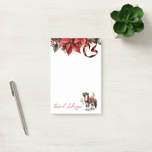  Kerst Pony, Poinsettias en Lint Post-it® Notes (Kantoor)