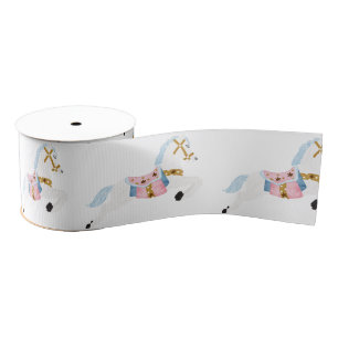 Kerst pony roze winter wonderland grosgrain lint