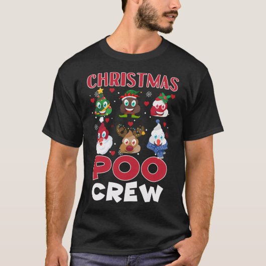 Kerst Poo Crew Grappige Kerst Poop Emoticons T-shirt (Voorkant)