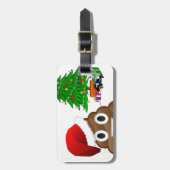 kerst poo emoji bagagelabel (Voorkant verticaal)