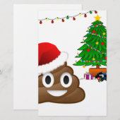 kerst poo emoji briefpapier (Voorkant / Achterkant)