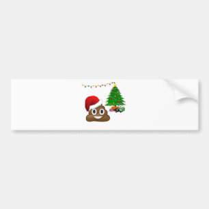 kerst poo emoji bumpersticker