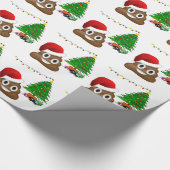 kerst poo emoji cadeaupapier (Hoek)