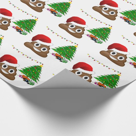 kerst poo emoji cadeaupapier (Hoek)