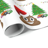 kerst poo emoji cadeaupapier (Rol Hoek)