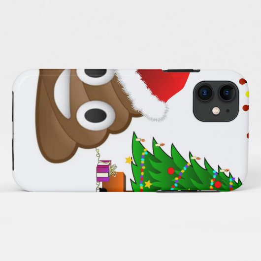 kerst poo emoji Case-Mate iPhone case (Achterkant (horizontaal))