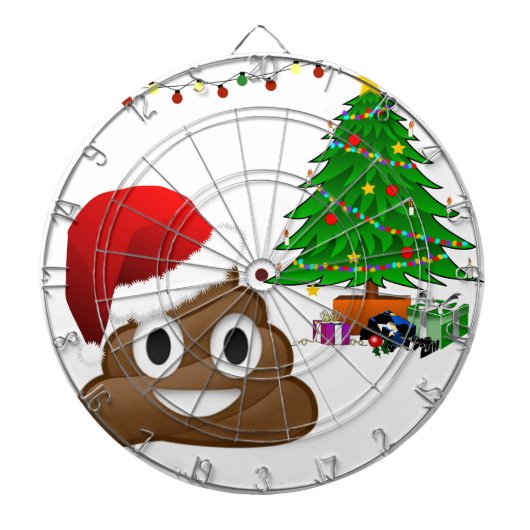 kerst poo emoji dartbord (Voorkant)