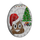 kerst poo emoji dartbord (Voorkant Links)