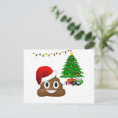 kerst poo emoji feestdagenkaart (Staand voorkant)