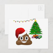 kerst poo emoji feestdagenkaart (Voorkant / Achterkant)