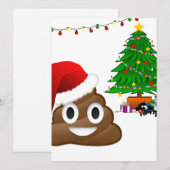 kerst poo emoji feestdagenkaart (Voorkant / Achterkant)
