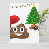 kerst poo emoji feestdagenkaart (Staand voorkant)