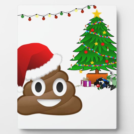 kerst poo emoji fotoplaat (Voorkant)