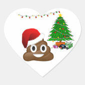 kerst poo emoji hart sticker (Voorkant)