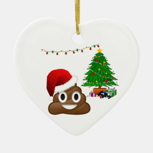 kerst poo emoji keramisch ornament