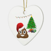 kerst poo emoji keramisch ornament (Links)