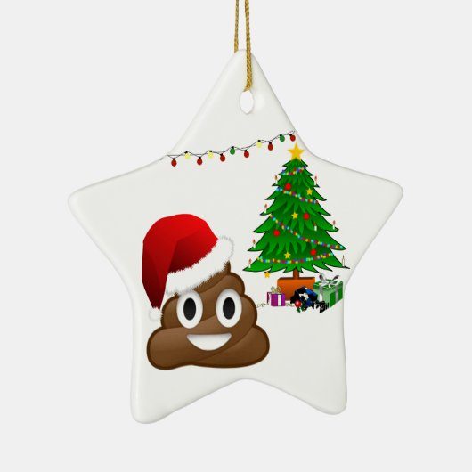 kerst poo emoji keramisch ornament (Rechts)