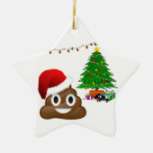 kerst poo emoji keramisch ornament (Voorkant)
