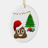 kerst poo emoji keramisch ornament (Rechts)