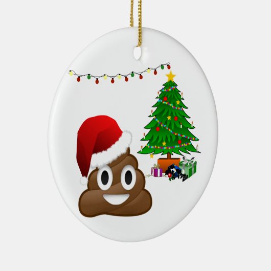 kerst poo emoji keramisch ornament (Rechts)