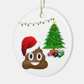 kerst poo emoji keramisch ornament (Links)