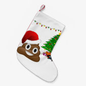 Kerst Poo Emoji Kerstkous Kleine Kerstsok (Voorkant (Hangend))