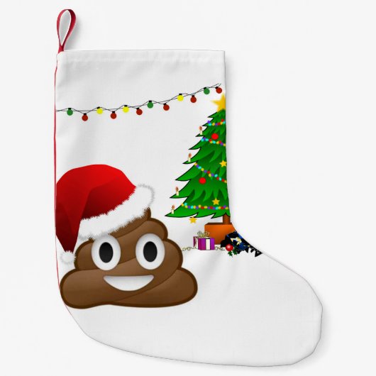 Kerst Poo Emoji Kerstkous Kleine Kerstsok (Voorkant)