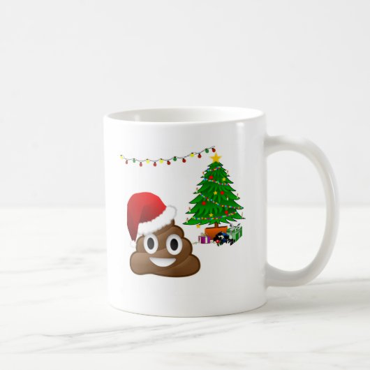 kerst poo emoji koffiemok (Rechts)