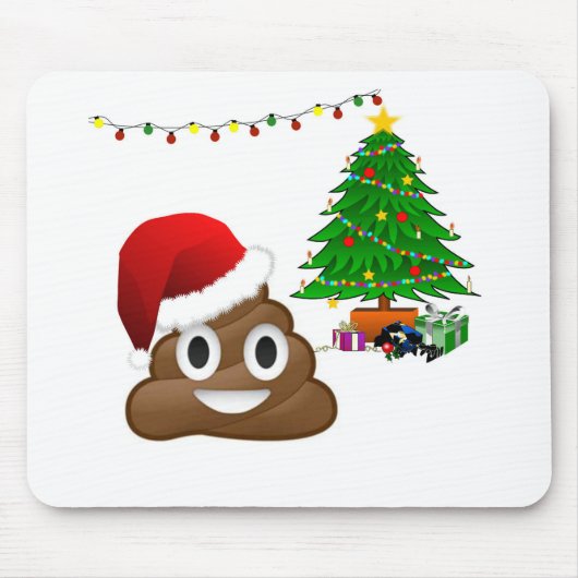 kerst poo emoji muismat (Voorkant)