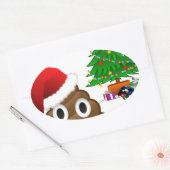 kerst poo emoji ovale sticker (Envelop)