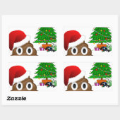 kerst poo emoji rechthoekige sticker (Vel)