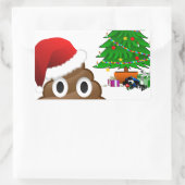 kerst poo emoji rechthoekige sticker (Tas)